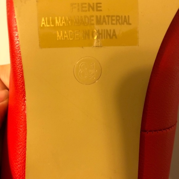 Red/ Orange Studded Heel - Picture 3 of 3